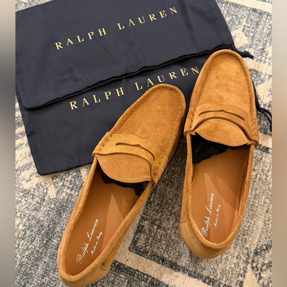 Ralph Lauren Purple Label Chalmers Calf Suede Loafers
